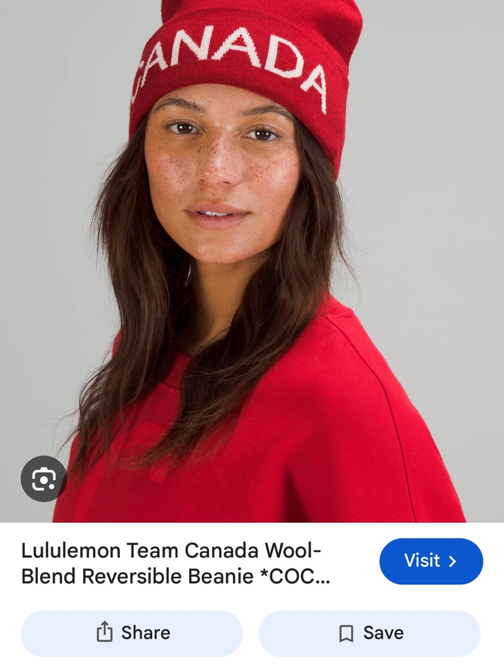 lululemon Team Canada Red Wool-Blend Reversible Beanie